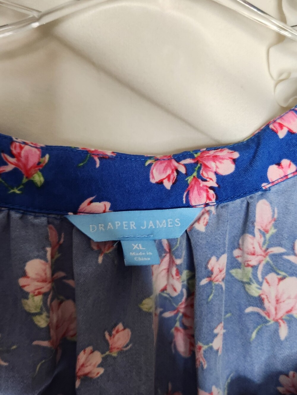 Draper James Blue Floral Sleeveless Top Sz XL - Picture 4 of 4